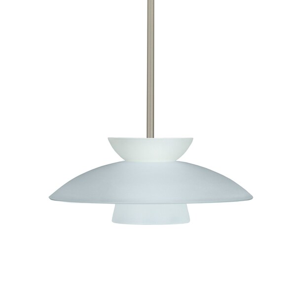 Besa Lighting Trilo 15 Stem Pendant, Frost, Satin Nickel Finish, 1x9W LED 1TT-451325-LED-SN - main